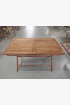 Összecsukható tömör teakfa kerti asztal 120x70 cm kültéri használatra